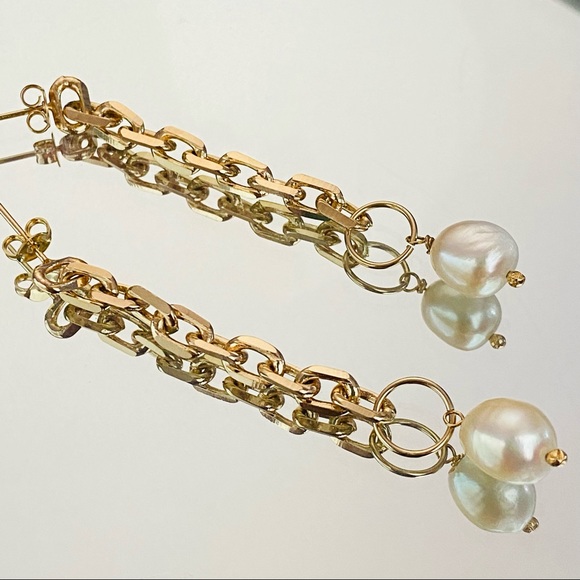 Gold Paper Clip Earrings - Picture 7 of 11